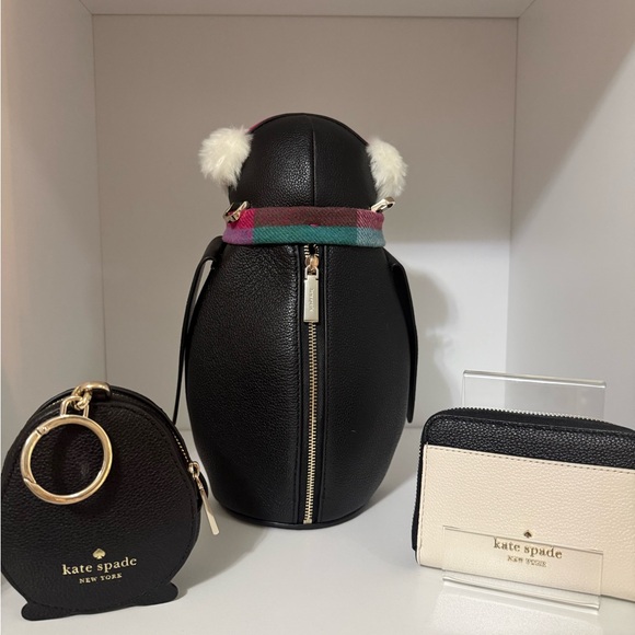 Kate Spade Surprise Morty Penguin with Wallet and Pouch - Picture 2 of 2